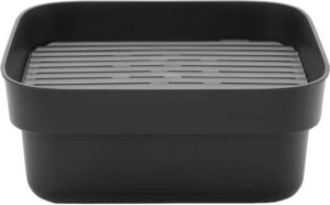 Brabantia Washing Up Bowl with Removable Draining Tray (Dark Grey) Ideal for Rectangular/Square Kitchen Sinks (34.8 x 37.9 x 15.9cm)