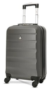 Aerolite Lightweight 55cm Hard Shell 34L Travel Carry On Hand Cabin Luggage Suitcase 4 Wheels