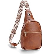 Bestcool Crossbody Bag for Women Leather Sling Belt Bag Small Chest Bag Purses with Guitar Strap ...