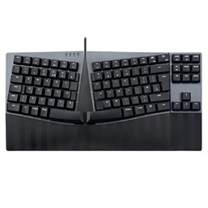 perixx PERIBOARD-335RD Wired Ergonomic Mechanical Compact Keyboard - Low-Profile Red Linear Switches - Programmable Feature with Macro Keys - Compatible with Windows and Mac OS X - UK English