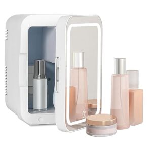 ARTETHYS Mini Fridge for Bedrooms 4L Skincare Beauty Fridge with LED Mirror Compact Car Fridge for Home Office Cosmetic