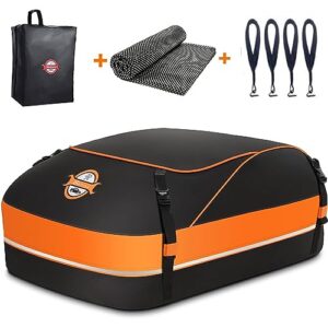 Roof Bag Roof Box 430L/15 Cubic Waterproof Soft Shell Car Roof Bag for All Cars with/without Roof Rack - Door Hook*4