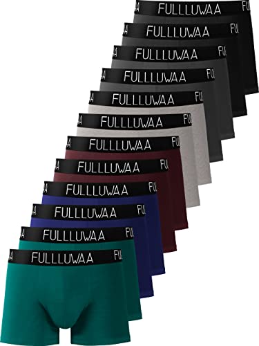 Fullluwaa Boxer Shorts Mens (Pack of 12) Cotton Briefs Fitted Trunks Quick-Dry Underwea