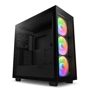 NZXT H7 Elite - CM-H71EB-02 - ATX Mid Tower PC Gaming Case - Front I/O USB Type-C Port - Quick-Release Tempered Glass Side Panel - Black (2023)