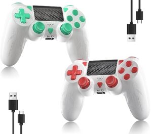 Bonacell 2pc Wireless controllers for P 4 Gamepad with LED 6-Axis Motion Sensor Turbo Touch Pad Joystick for P4/pro/slim/PC Windows