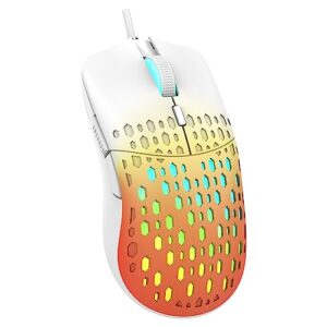 RedThunder M6 Lightweight Honeycomb Shell Wired RGB Gaming Mouse Adjustable 3600 DPI - Ultraweave Cable - 64g for PC PS4 Xbox Game