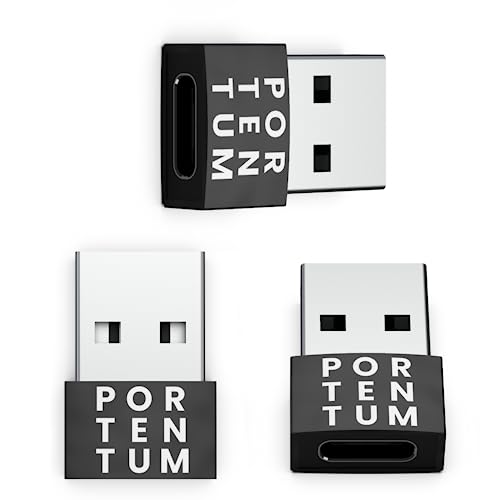 PORTENTUM USB c to USB Adaptor - 3 Units - 480 MB Speed - Premium Zinc Allow with High Heat Resistance - USB to USB C adapter WITH Only 4 grams.