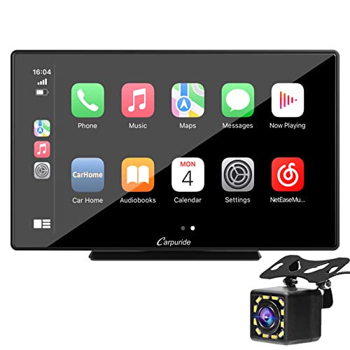 [2023 Newest] Carpuride 9 inches Wireless Apple Carplay & Android Auto Car Stereo with Backup Cam