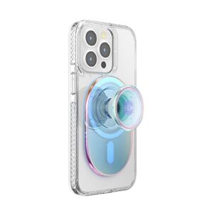 PopSockets: PopGrip for MagSafe - Expanding Phone Stand and Grip with a Swappable Top for Smartphones and Cases - Clear Iridesce