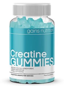 Creatine Gummies for Men & Women - 60 Chewable Gummies (1 Months Supply) - 3000mg Creatine Monohydrate Per Serving - Natural Berry Flavoured