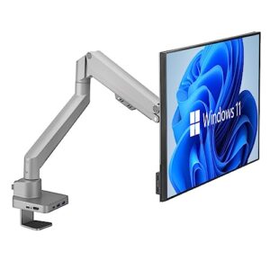 Allcam GU80 "One-Cable-for-All" LED/LCD Monitor Arm Stand w/USB C Dock Grab-and-Twist to Change Screen Landscape/Portrait Mode
