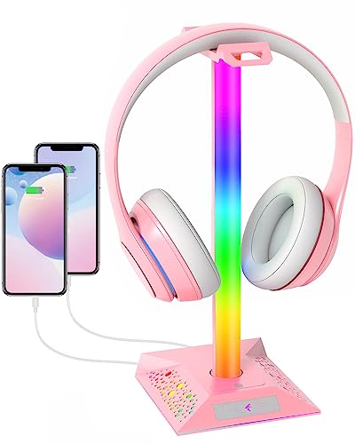 Headphone Stand PC Gaming Accessories - RGB Headset Stand Headphone Holder for Boy Gamer