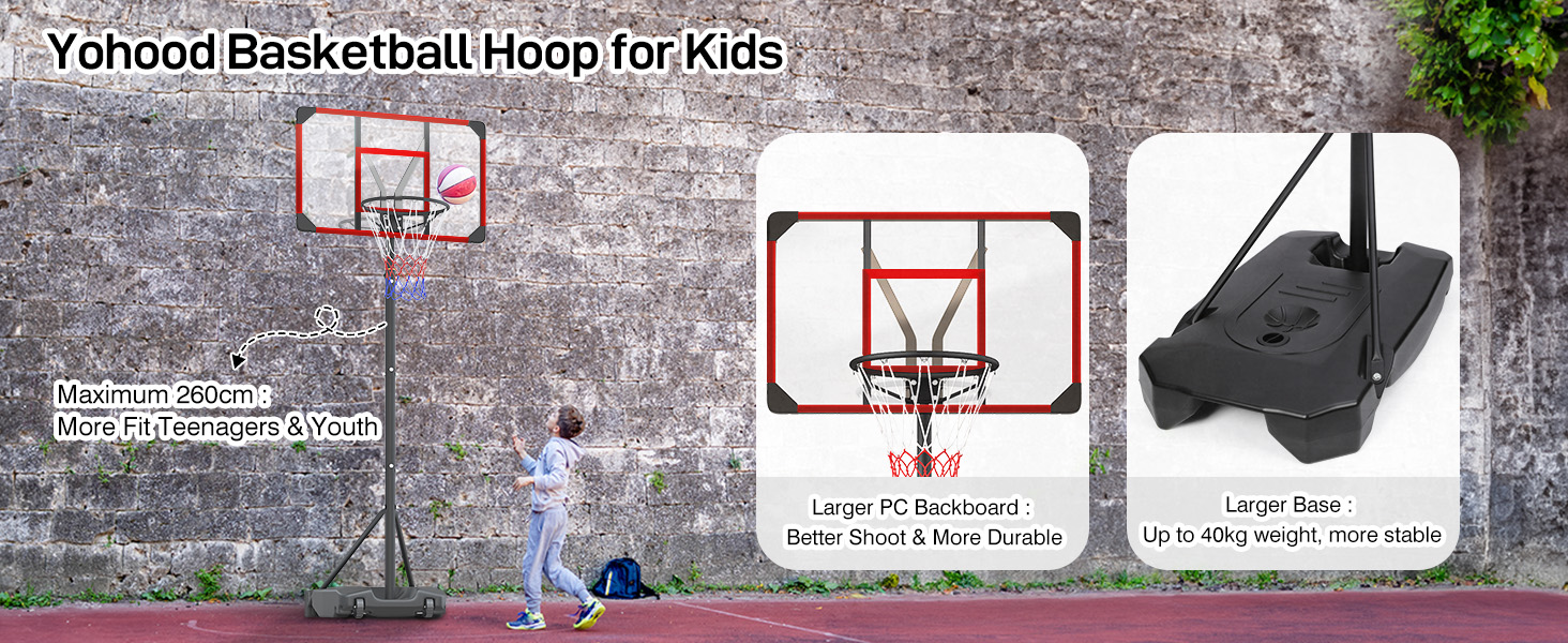 Yohood basketball hoop for kids