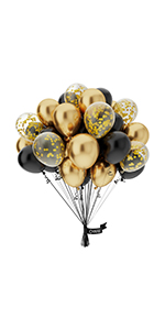 balck and gold balloons