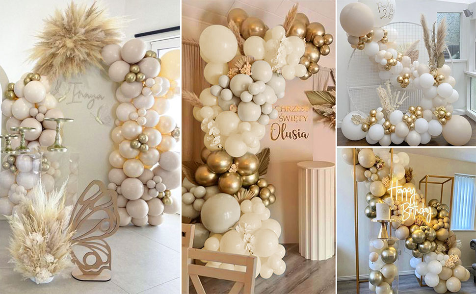 beige balloons