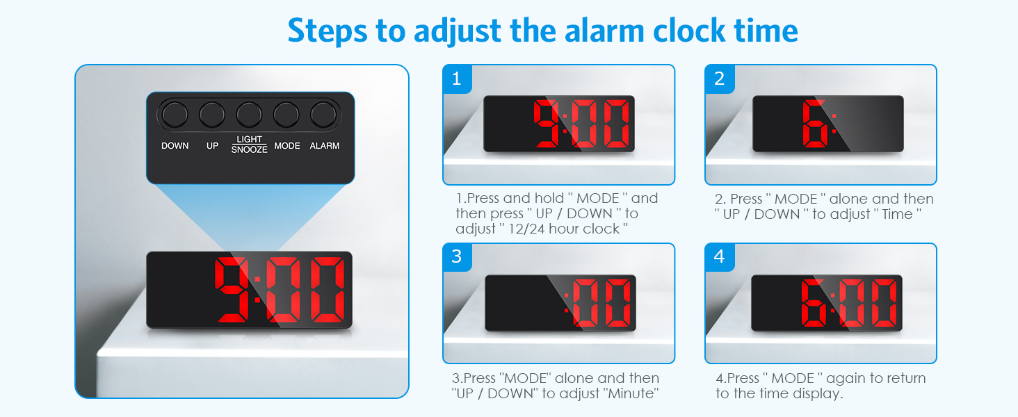 Digital Alarm Clock Bedside Alarm Clock