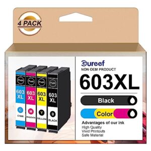 603XL Ink Cartridges Multipack Replacement for Epson 603 XL for Expression Home XP-3100 XP-4100 XP-2100 XP-2105 XP-3105 Workforce WF-2810 WF-2830 WF-2835 WF-2850 Printer (B/C/M/Y