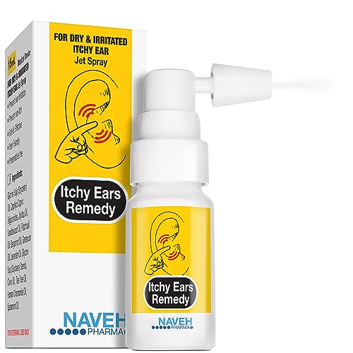 NAVEH PHARMA Itchy Ears Remedy: Ear Cleaning and Itch Relief | Treats All Causes of Ear Itchiness | Jet Ear Spray for Eczema Treatment and Clogged Ear Relief | Ear Wax Remover and Ear Wash | 15 ML