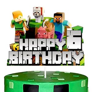 YOOYEH 1 PCS Minecraft Party Cake Toppers