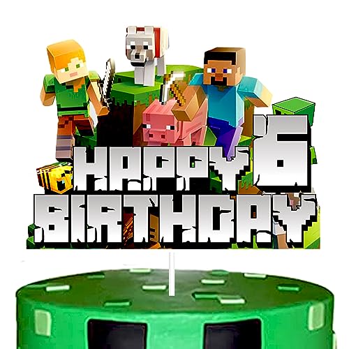 YOOYEH 1 PCS Minecraft Party Cake Toppers