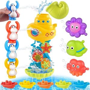 VATOS Baby Bath Toys for Toddlers 1-3 Year Old - 13 pcs Bathtub Water Toys for Kids Age 2-4