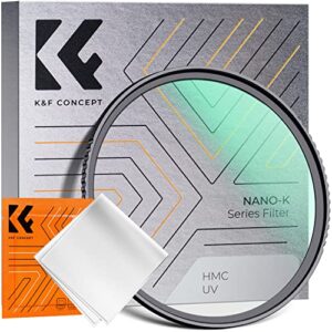 K&F Concept 58mm UV Filter Ultra Slim Japan Optics Multi Coated Ultraviolet Protection Lens Filter with Cleaning Cloth (Nano-K Series)