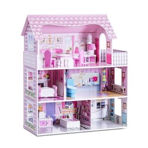 COSTWAY Wooden Dolls House