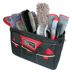 AutoGear Premium 12 Piece Car Wash and Detailing Kit for Car Exterior and Car Interior Cleaning. Clean and Care for your Car with this Carwash Set. Quality Canvas Bag