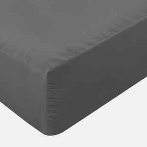 Non-Iron Plain Brushed Fitted Sheet Super King Size Grey - 25cm Deep Ultra Soft Hypoallergenic Microfiber - Breathable Wrinkle Resistance