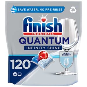 Finish Quantum Infinity Shine Dishwasher Tablets Bulk | Scent : REGULAR | Size : 120 Dishwasher Tabs | For Sparkling Clea