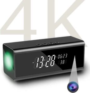 SRIKEKL Hidden Spy Camera Alarm Clock with Bluetooth Speaker
