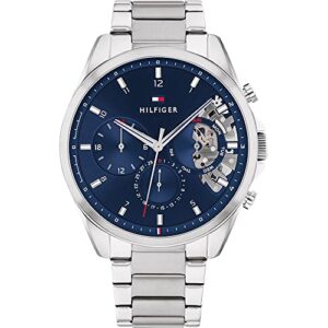 Tommy Hilfiger Analogue Multifunction Quartz Watch for Men with Silver Stainless Steel Bracelet - 1710448