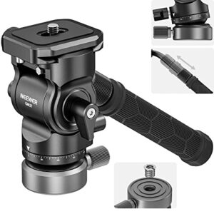 NEEWER Tripod Fluid Head with +/-10° Leveling Base(⌀37mm)
