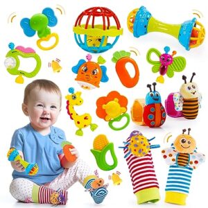 Veopoko Baby Wrist Socks & Rattles Toys for 6-18 Month — Infant Newborn Baby Toys Gifts (Color)