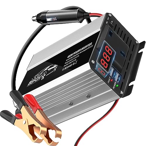BGFOX 400W Car Power Inverter DC 12V to 240V / 230V AC Converter with Dual USB 4.8A Charging Ports for Charge Your Laptop