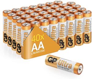 GP Batteries AA batteries AA pack of 40 Ultra Alkaline disposable double aa batteries 1.5v 10 year shelf life for toys fairy lights camera household applications LR6 Basic AA Battery Amazon exclusive