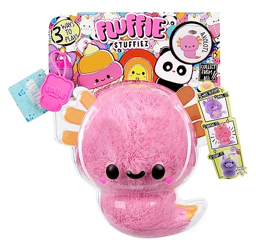 Fluffie Stuffiez Small Collectible Plush - AXOLOTL - Suprise Reveal Unboxing with ASMR Fidget DIY Fur Pulling