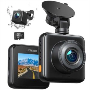iZEEKER Dash Cam Front and Rear with SD Card 1080P Full HD Car Camera Dashboard