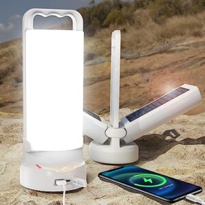 Solar Camping Light Rechargeable Lantern 4400mAh with Power Bank