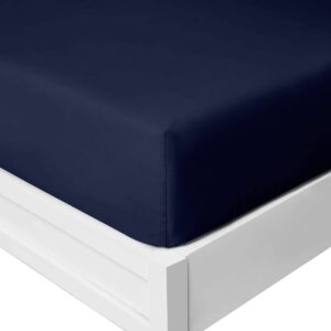 Yorkshire Bedding 25 Cm Fitted Bed Sheets - Super Soft Deep Fitted Sheet Brushed Microfibre Anti Wrinkle Bedsheet Breathable & Fade Resistant (Navy