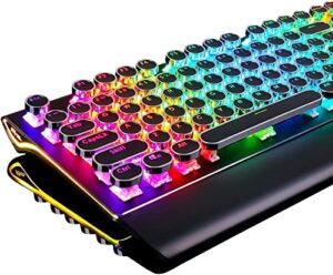 RK ROYAL KLUDGE Typewriter Gaming Keyboard Retro Mechanical Keyboard RGB Backlit
