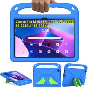GOZOPO Kids Case for Lenovo Tab M10 3rd Gen 10.1 inch Tablet (TB-328FU/TB-328XU) Shockproof Stand Protective Case with Handle (Blue)
