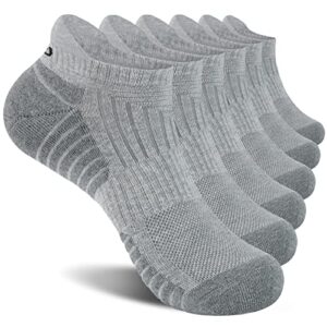 coskefy Running Socks Cushioned Trainer Socks Anti-Blister Cotton Ankle Socks Sports Socks Low Cut Athletic Socks for Men Women (6 Pairs)
