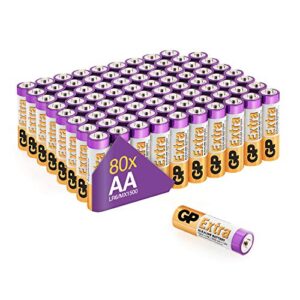 AA Batteries Pack of 80 1.5V / Mignon / LR06 / MN1500/ AM3 by GP Batteries AA Extra Alkaline Batteries ideal for: Toys/Controllers/Torch/Mouse Suitable for everyday use in a variety of devices