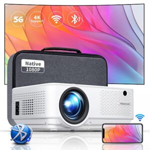 5G WiFi Native 1080P Projector: Giaomar 15000L Bluetooth Portable Mini Projector-4K Support