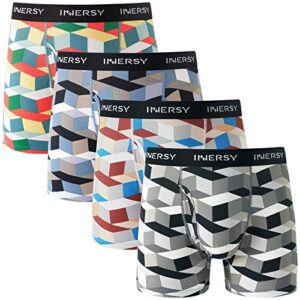 INNERSY Mens Boxer Shorts Multipack Open Fly Pants Underwear Breathable Mesh Underpants Pack of 4
