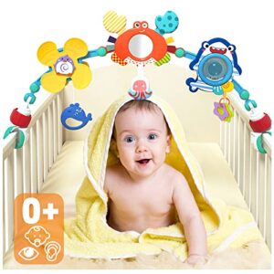Stroller Arch Toy: Car Seat Toys Stroller Toys CarSeat Toys for Babies 0-6 Months Baby Bjorn Bouncer Toy Bar Baby Arch Toy Crib Toys for Infants 0-6 Months - Spiral Newborn Hanging Toys for Babies