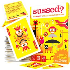 SUSSED The Wacky ‘Would You Rather’ Card Game - Family Fun for 2+ Players - Gift for Kids & Adults - Travel Size - Yellow Deck