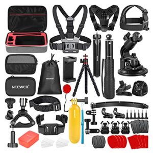 NEEWER Pro Version 61 in 1 Action Camera Accessory Kit Compatible with GoPro Hero 11 10 9 8 7 6 5 4 GoPro Max GoPro Fusion Insta360 DJI Osmo Action Action 2 AKASO and More