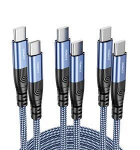 USB C to USB C Charger Cable 60W (2M 3Pack) Fast Charging Type C Braided Data Lead Compatible with Galaxy S23 S22 S21 A53 A14